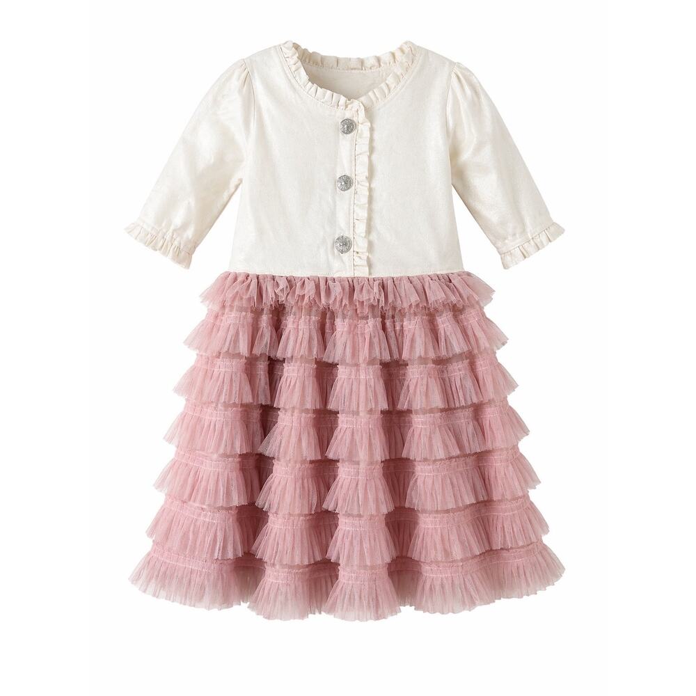 Nanette Lepore Girls 5 Pink Tulle Ruffle Dress Coquette Princesscore Party Tutu